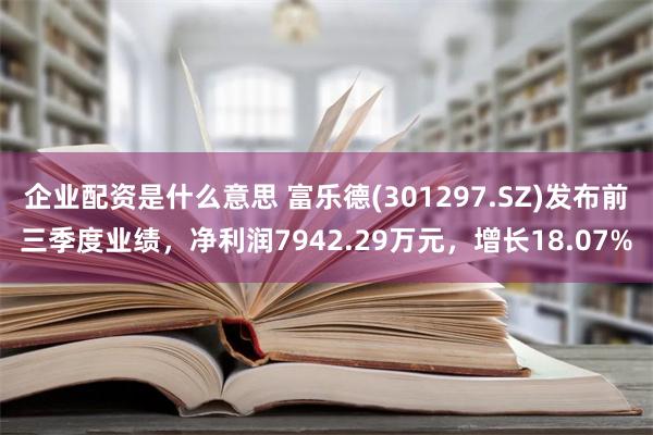 企业配资是什么意思 富乐德(301297.SZ)发布前三季度业绩，净利润7942.29万元，增长18.07%